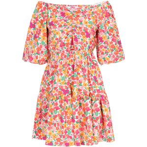 swirly Zomerjurk  grasgroen / rood / wit