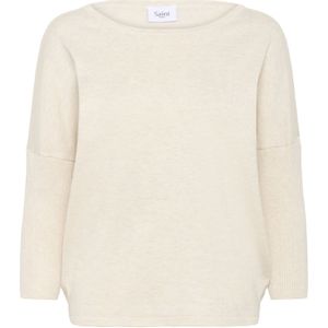 Saint Tropez - R-Neck Pullover Fog Melange - Vest - Beige