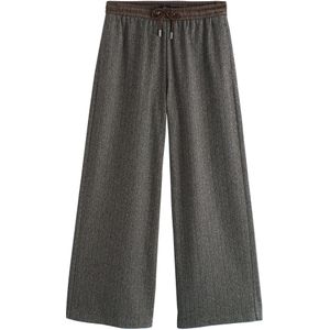 Next Broek  donkerbruin / wit