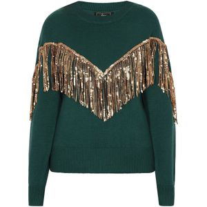 faina Trui  goud / donkergroen