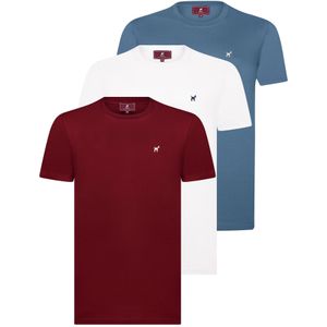 Williot Shirt  blauw denim / bourgogne / wit