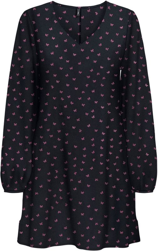 Onlnova - Korte Jurk - V-Hals - Lange Mouwen - Regular Fit