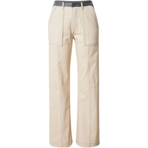 Nasty Gal Broek  crème / zwart