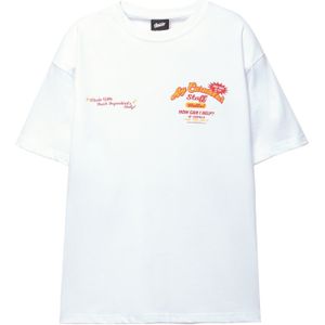 Pull&Bear Shirt  rood / wit