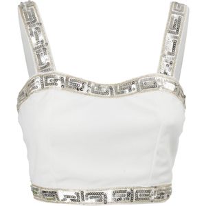 Influencer Top  zilver / wit