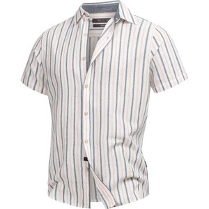 INDICODE JEANS Overhemd 'Lingo'  beige / grijs / wit