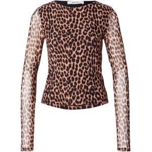 ABOUT YOU Shirt 'Leni'  ecru / bruin / zwart