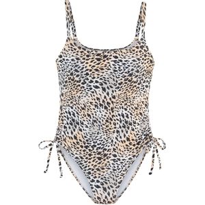Beenlijn - Dierenprint - Badpak - Zonder Beugels - Verwijderbare Softcups
