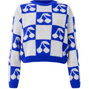 ONLY Trui 'ONLHAPPIE'  donkerblauw / lichtgrijs