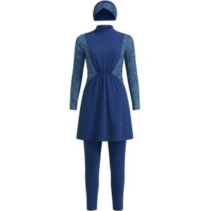 C&City Badpakjurk  lichtblauw / donkerblauw / wit