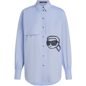 Karl Lagerfeld Blouse  lichtblauw / zwart