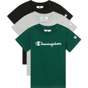 Champion - Authentic Athletic Apparel - Sportshirt - Grijs - Donkergroen - Zwart - Wit - 3 Pack