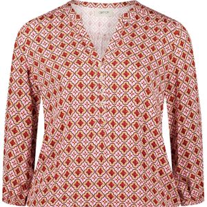 Cartoon Blouse  geel / rosa / rood / wit