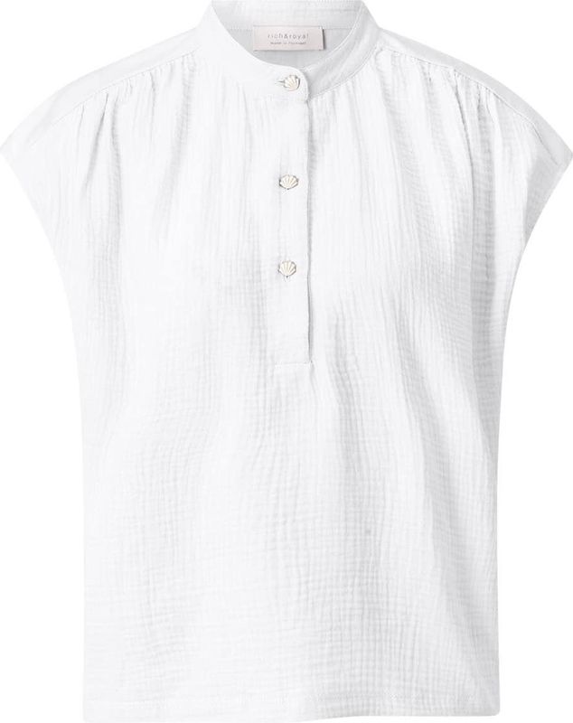 Rich & Royal - Blouse - Wit - Wijde Blouse - Katoen - Knoopsluiting