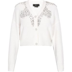 faina Gebreid vest 'Fashion Look'  zilver / offwhite