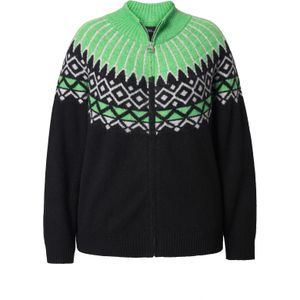 Ulla Popken Gebreid vest  groen / zwart