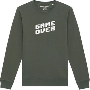 Watapparel Sweatshirt ' Game Over '  kaki / wit