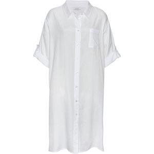 Blousejurk - Wit - Lichte Stof Met Linnenpercentage - 3/4-Mouwen