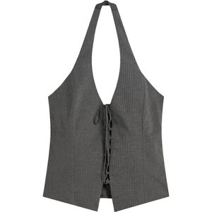 Bershka Top  grijs / donkergrijs