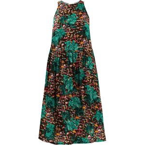 Anou Anou Jurk  blauw / bruin / smaragd / wit