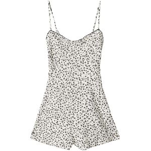 Bershka Jumpsuit  ecru / zwart