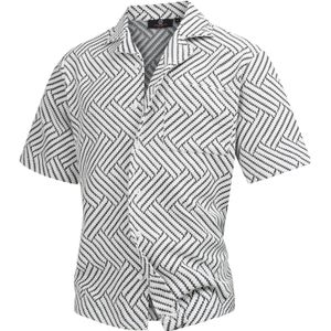 INDICODE JEANS Overhemd 'Provo'  blauw / wit