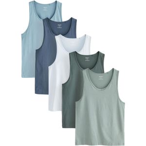 Next Onderhemd  blauw / kaki / olijfgroen / petrol / natuurwit