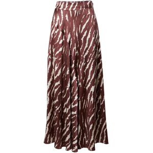 Rouge Edit - Roushiana HW Printed Midi Skirt - Bruin - Viscose