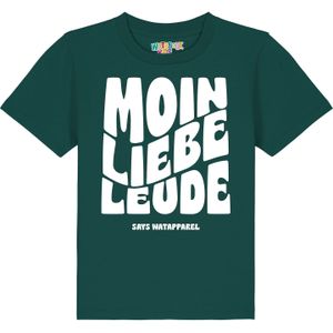 watabout.kids Shirt 'Moin liebe Leude'  donkergroen / wit