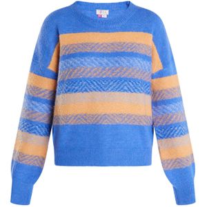 IZIA Trui 'Eyota'  turquoise / oranje