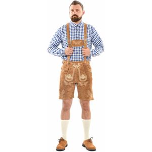 Alessandro Salvarini - Klederdracht Broek - Crème / Cognac - Leer - Knielengte