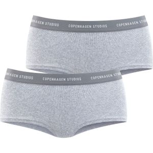 Copenhagen Studios - Hipster - Grijs mêlee - Set van 2 - Zachte Logoband van Geribde Bio-katoenkwaliteit