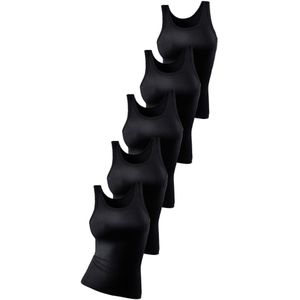 Petite fleur - Hemd - Zwart - Set van 5 - Mouwloos - Aansluitend