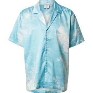 Carlo Colucci Overhemd  turquoise / wit