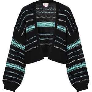 IZIA Gebreid vest  turquoise / zwart / wit