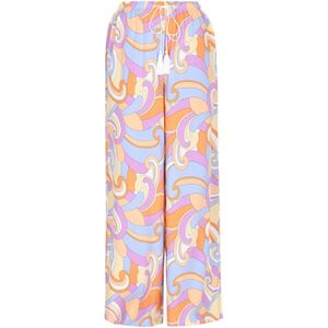 IZIA Broek  beige / lichtblauw / lila / oranje / wit