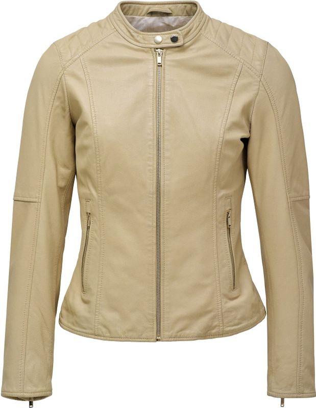 Salsa Jeans - 21010383 - Leren Jas - Beige - Slim Fit