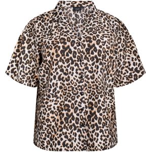 Zizzi Blouse 'Eclaru'  lichtbeige / zwart