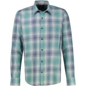 Lerros - Overhemd - Storm Blue - Lange Mouwen - Ruitpatroon