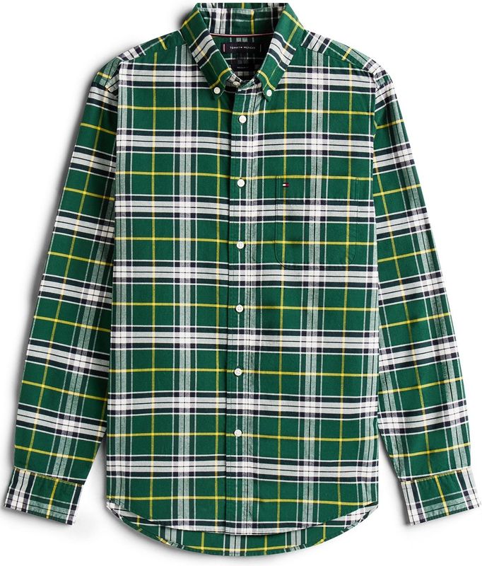 Tommy Hilfiger - Brushed Oxford Check - Overhemd - Wedge Blue - Regular Fit