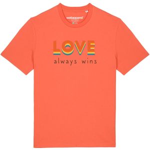 Watapparel Shirt 'Love always wins'  blauw / geel / oranje / zwart