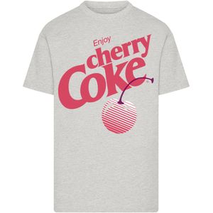 F4NT4STIC Shirt 'Coca Cola Enjoy Cherry Coke'  grijs / rood