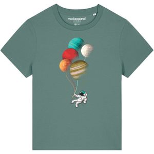 Watapparel Shirt ' Balloon Spaceman '  groen / gemengde kleuren