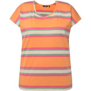Ulla Popken Shirt  greige / groen / oranje / lichtroze