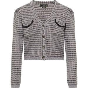 faina Gebreid vest  grijs gemêleerd / zwart