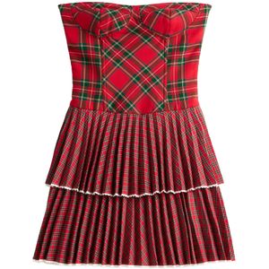 Tommy Jeans Jurk 'TARTAN'  geel / groen / rood / wit