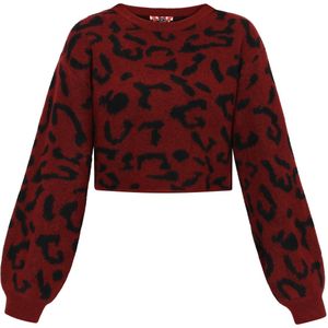 myMo ROCKS Trui  wijnrood / zwart