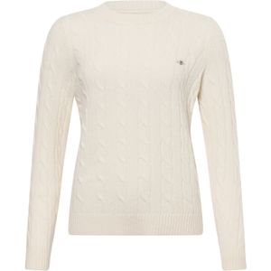 Gant - 4805315 - Gebreide Pullover - Wit - Ronde Hals - Schapenwol