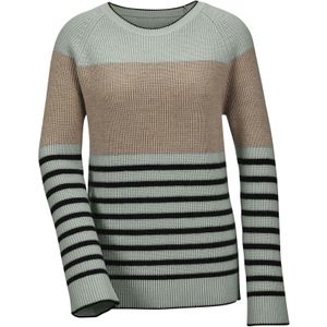 MADELEINE Trui  donkerbeige / mintgroen / zwart