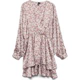 Vmfreja - Korte Jurk - Cocktailjurk - V-Hals - Lange Mouwen - Volumineuze Mouwen